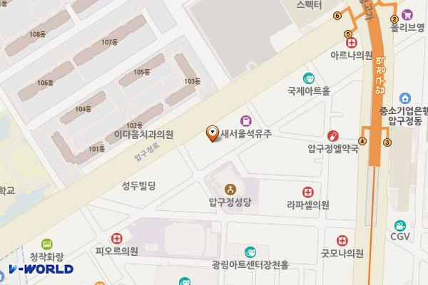 극동스포츠빌딩 위치 지도 — 서울특별시 압구정로 152 (신사동)