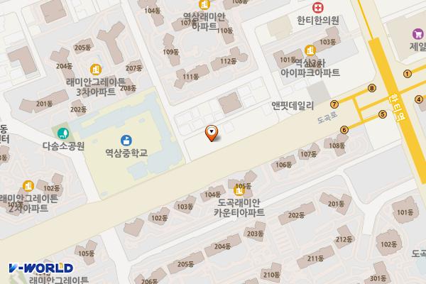 실크캐슬 위치 지도 — 서울특별시 강남구 도곡로 313 (역삼동)