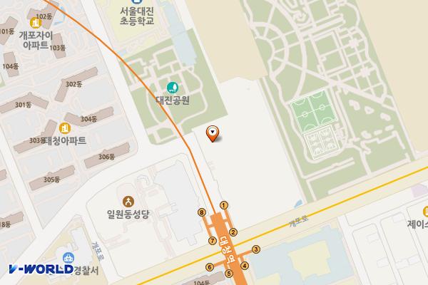 대청역 공영노외주차장 위치 지도 — 서울특별시 개포로623-1