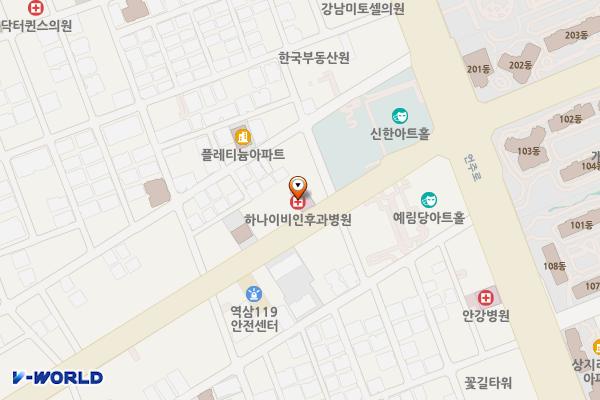 대건빌딩 하나이비인후과 위치 지도 — 서울특별시 역삼로 245 (역삼동)