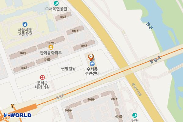 수서동주민센터 위치 지도 — 서울특별시 강남구 광평로 301-4