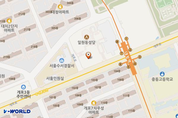 강남우체국 위치 지도 — 서울특별시 강남구 개포로 619