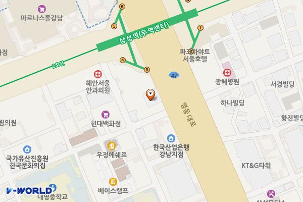 세아빌딩 위치 지도 — 서울특별시 영동대로 429 (대치동)