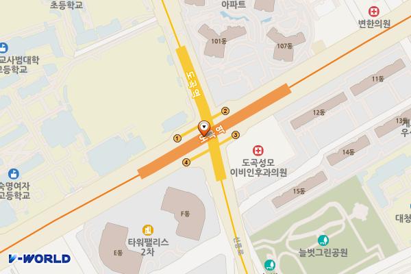 도곡역(3) 위치 지도 — 서울특별시 강남구 남부순환로 지하2814(도곡동)