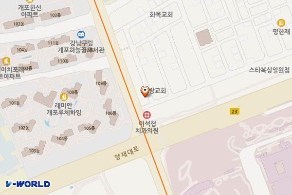 일원1동 기계식 공영주차장 위치 지도 — 서울특별시 강남구 양재대로27길 5 (일원동)