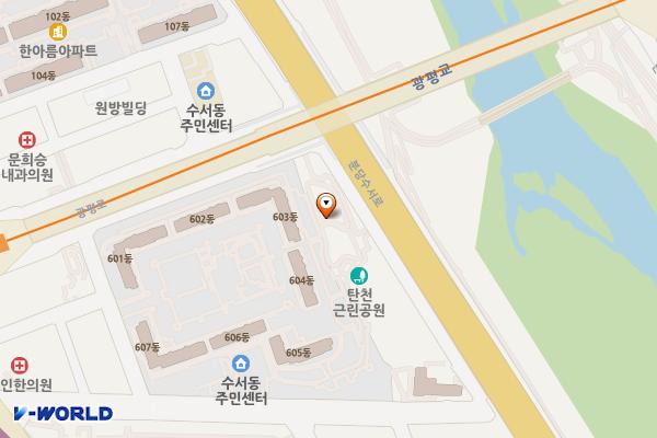 탄천근린공원 위치 지도 — 서울특별시 강남구 수서동722