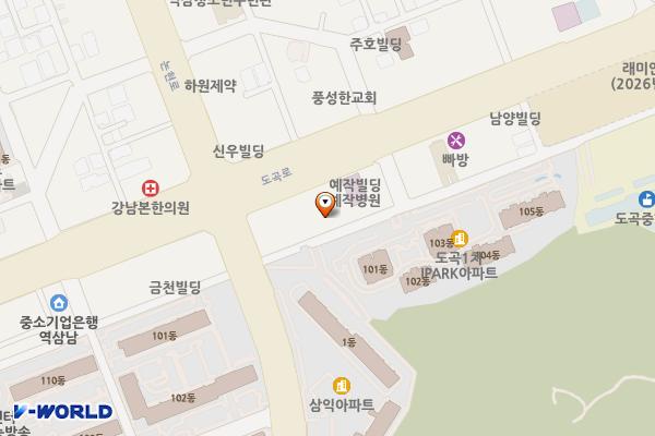 진달래 주유소 위치 지도 — 서울특별시 도곡로 208 (도곡동)