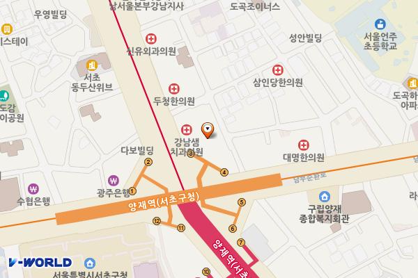 양재SK허브프리모 위치 지도 — 서울특별시 강남대로240
