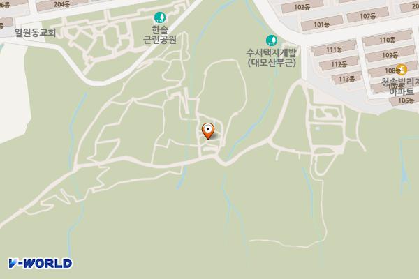 대모산숲속야생화원 위치 지도 — 서울특별시 강남구 일원동 246-13