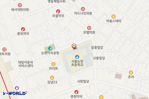 논현초교 공영노외주차장 위치 지도 — 서울특별시 강남대로120길 33