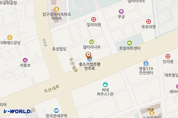 백영신사빌딩 위치 지도 — 서울특별시 도산대로 307 (신사동)