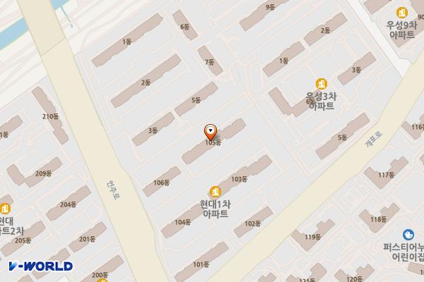현대1차아파트 상가 위치 지도 — 서울특별시 개포로303