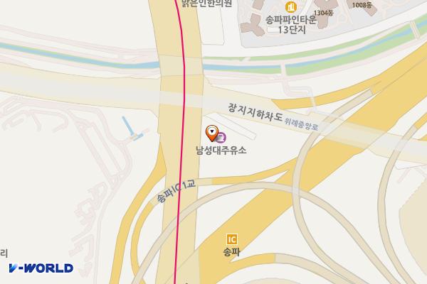 남성대주유소 위치 지도 — 서울특별시 송파구 송파대로 52