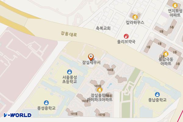 글샘공원 화장실 위치 지도 — 서울특별시 송파구 문정동 625