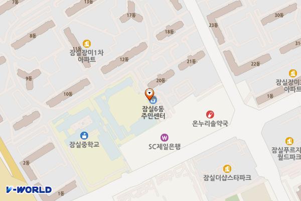 잠실6동주민센터 화장실 위치 지도 — 서울특별시 송파구 올림픽로35길 120