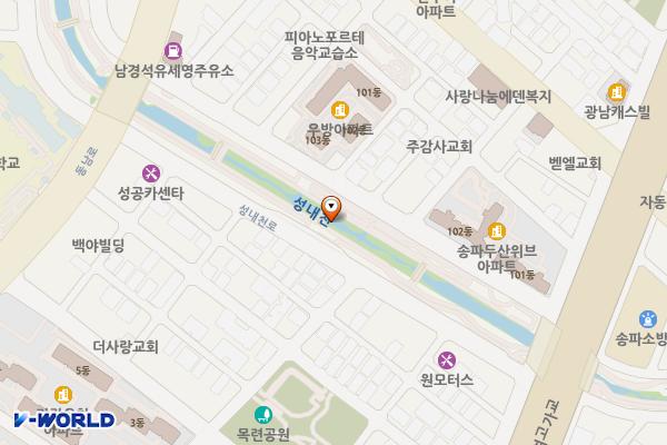 성내천 물놀이장 위치 지도 — 서울특별시 송파구 오금동 141