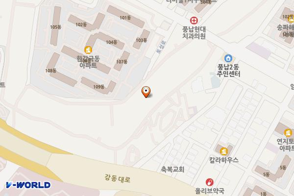 풍납 동성벽공원화장실 위치 지도 — 서울특별시 송파구 풍납동 240