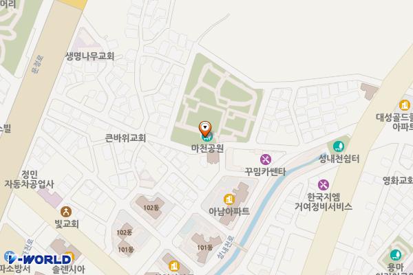마천공원 화장실 위치 지도 — 서울특별시 송파구 성내천로23길 12