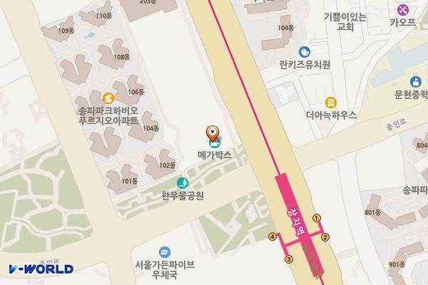 송파파크하비오상가 위치 지도 — 서울특별시 송파구 송파대로 111