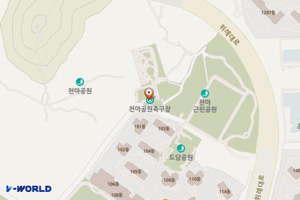 천마공원(축구장) 화장실 위치 지도 — 서울특별시 송파구 성내천로35길 53