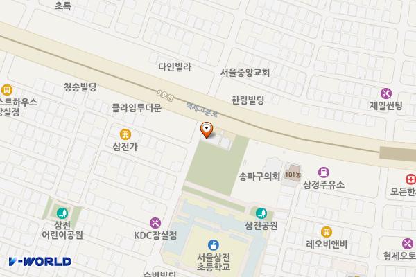 삼전동주민센터 화장실 위치 지도 — 서울특별시 송파구 백제고분로236