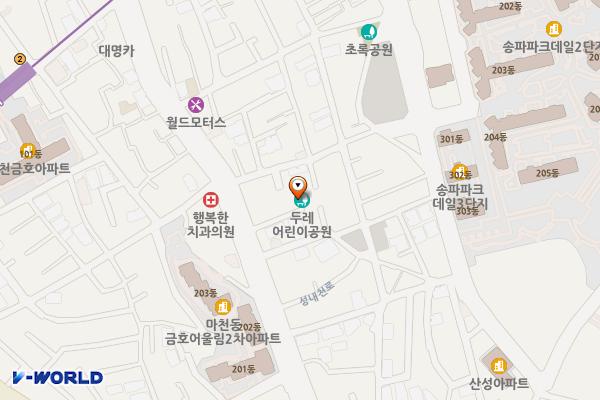 마천동2 공영주차장 위치 지도 — 서울특별시 송파구 성내천로 299-7