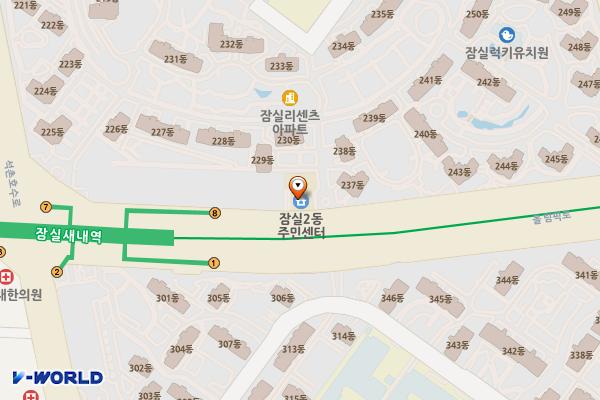 잠실2동주민센터 화장실 위치 지도 — 서울특별시 송파구 올림픽로159
