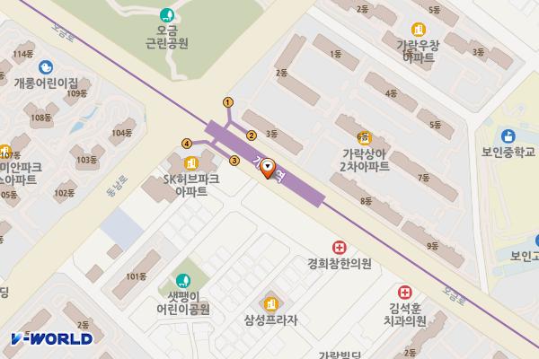 5호선 개롱역(개찰구 밖) 위치 지도 — 서울특별시 송파구 오금로 402