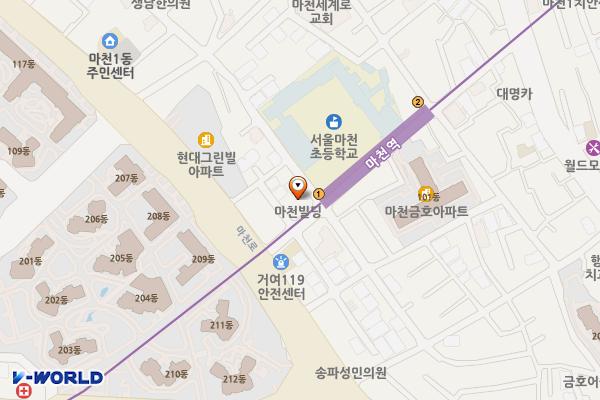 5호선 마천역(개찰구 밖) 위치 지도 — 서울특별시 송파구 마천로57길 7