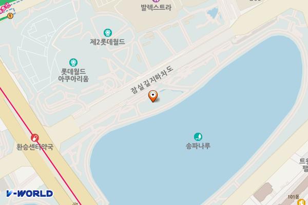 송파나루(동호휴게시설-1층)제이바웃 위치 지도 — 서울특별시 송파구 송파나루길 206