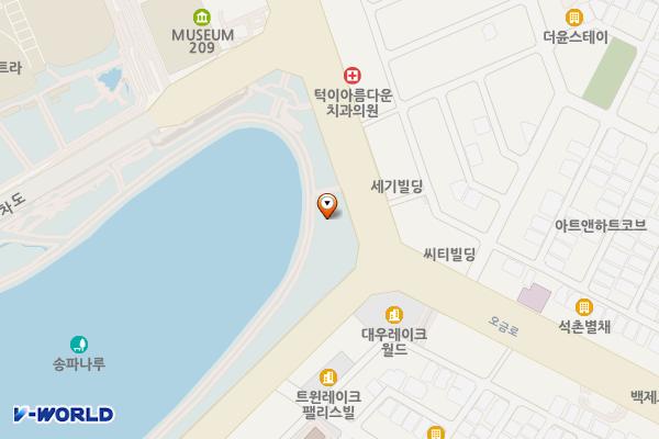 송파나루 더갤러리호수 화장실 위치 지도 — 서울특별시 송파구 송파나루길 166