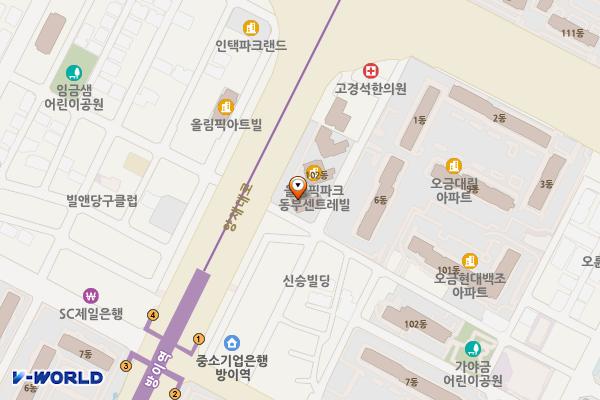 올림픽파크 동부센트레빌 위치 지도 — 서울특별시 송파구 양재대로72길 5
