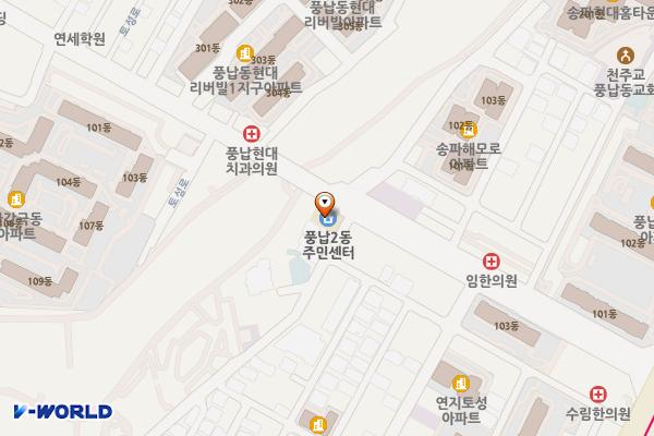 풍납2동주민센터 화장실 위치 지도 — 서울특별시 송파구 토성로 52