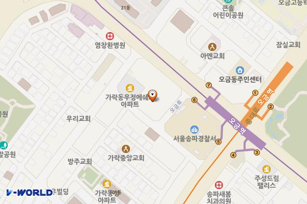가락빌딩(삼성생명빌딩) 위치 지도 — 서울특별시 송파구 오금로 310