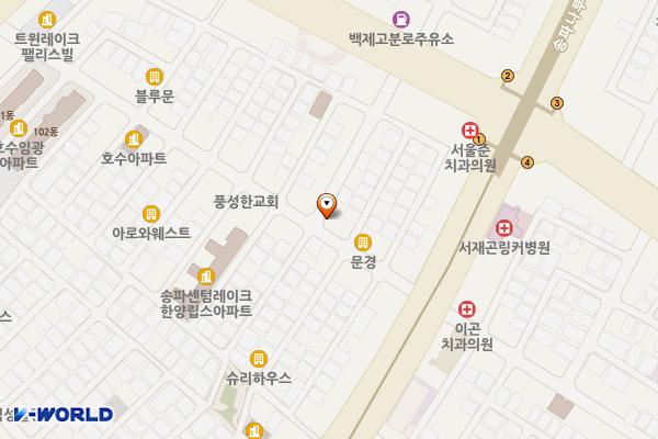 청원빌딩(온에어코인노래방) 위치 지도 — 서울특별시 송파구 백제고분로45길 10