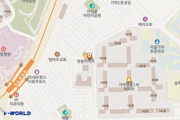 3호선 경찰병원역(개찰구 안) 위치 지도 — 서울특별시 송파구 중대로 149