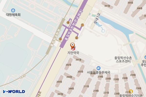 5호선 올림픽공원역(개찰구 안, 밖) 위치 지도 — 서울특별시 송파구 양재대로 1222