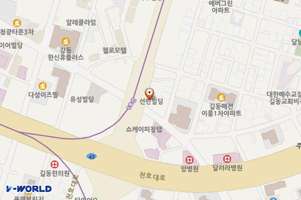 선린빌딩 위치 지도 — 서울특별시 강동구 양재대로 1448