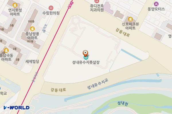 성내유수지체육시설 위치 지도 — 서울특별시 송파구 방이동 88-13