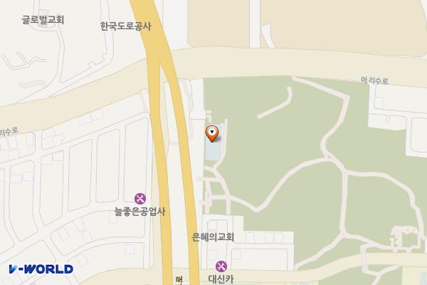 샘터근린공원(족구장) 위치 지도 — 서울특별시 강동구 동남로 990