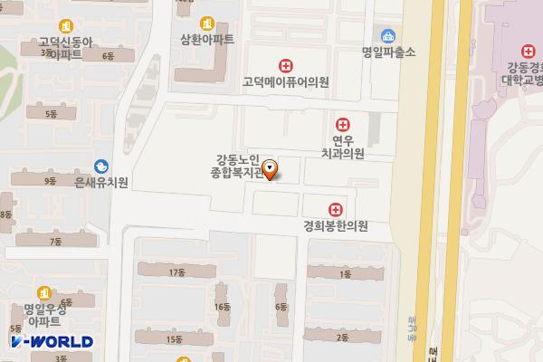 강동노인종합복지관 화장실 위치 지도 — 서울특별시 강동구 동남로71길 32-5