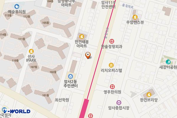 의정부 부대찌개 위치 지도 — 서울특별시 강동구 올림픽로 795