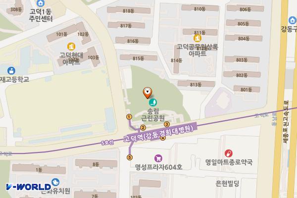 5호선 고덕역 위치 지도 — 서울특별시 강동구 고덕동 310 고덕역