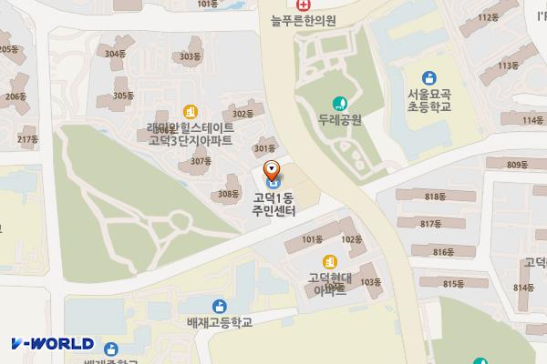 고덕1동주민센터 화장실 위치 지도 — 서울특별시 강동구 양재대로156길 123