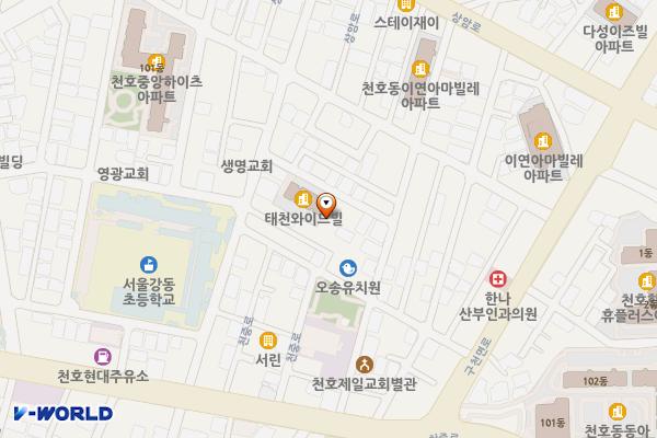 강동구립 해공노인복지관(신관) 화장실 위치 지도 — 서울특별시 강동구 천중로 17길 42-16