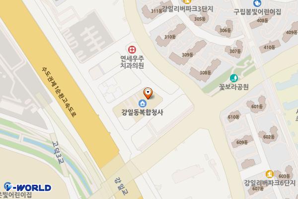 강일동주민센터 화장실 위치 지도 — 서울특별시 강동구 아리수로93길9-14