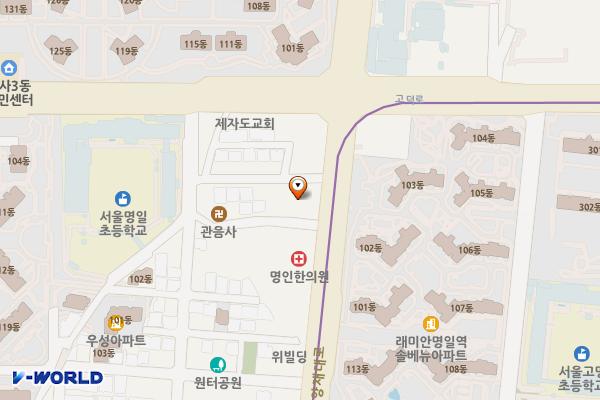 시온캐슬빌딩 위치 지도 — 서울특별시 강동구 양재대로 1661