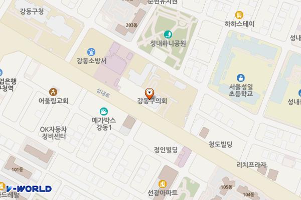 강동구의회 화장실 위치 지도 — 서울특별시 강동구 성내로 55