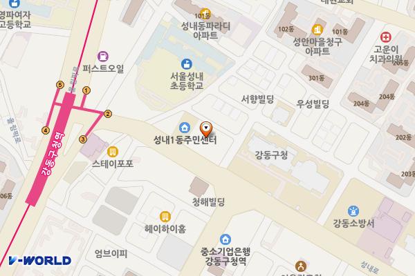 서경빌딩 위치 지도 — 서울특별시 강동구 성내로 19