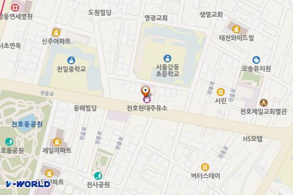 천호 현대주유소 위치 지도 — 서울특별시 강동구 천중로 67